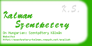 kalman szentpetery business card