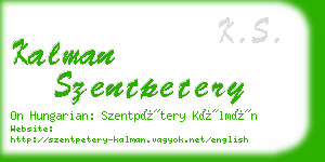 kalman szentpetery business card